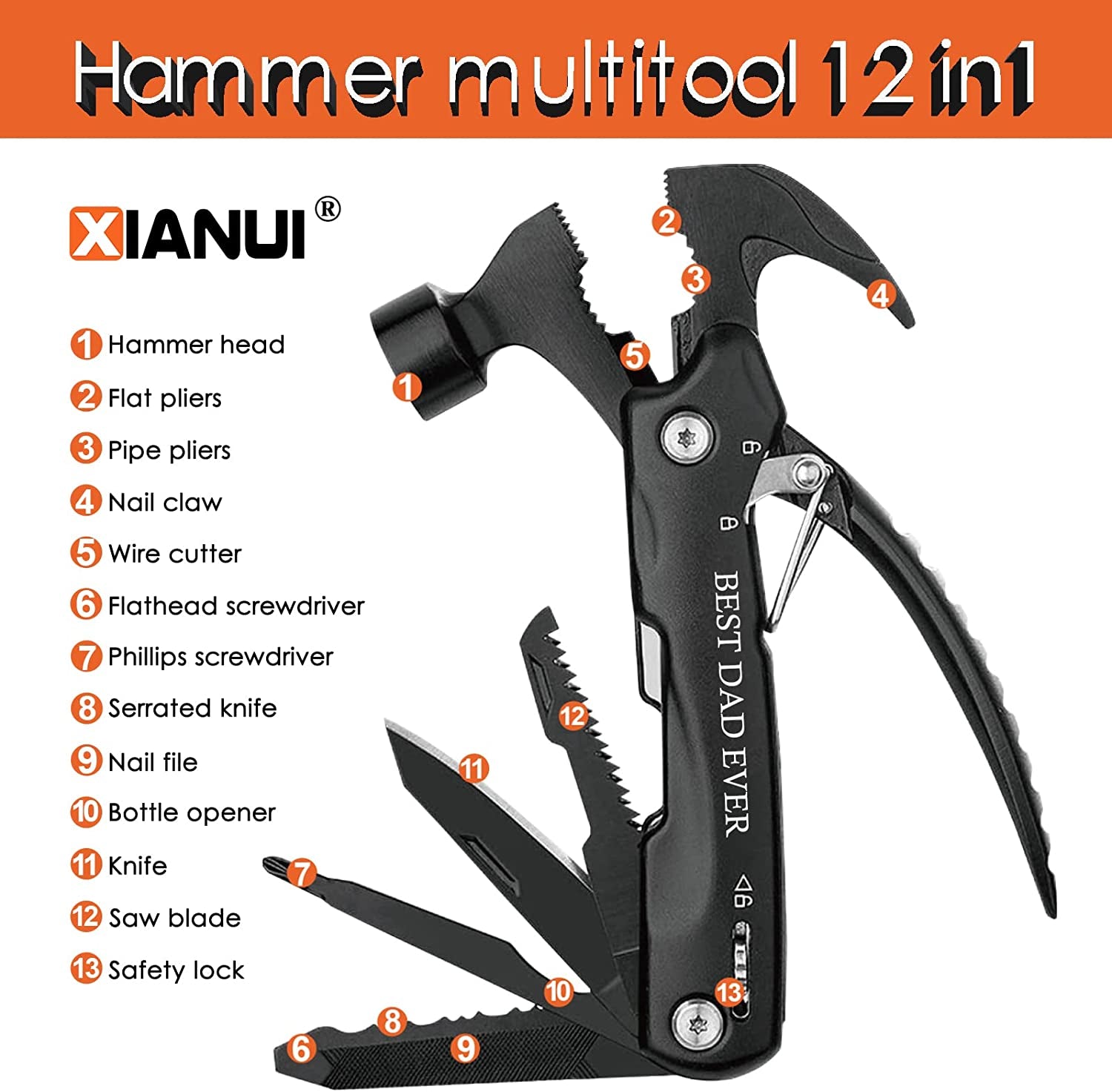 Ultimate Handyman'S Companion - 12-In-1 Multitool Hammer